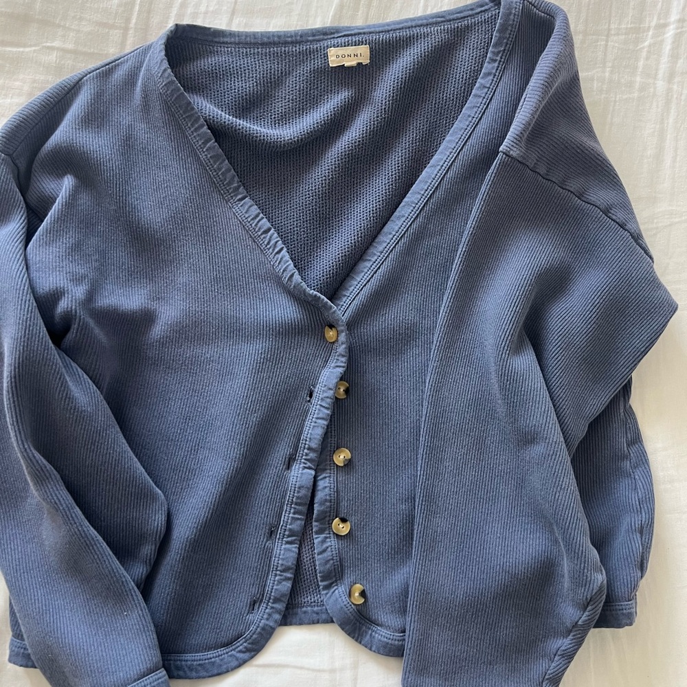 DONNI. Blue Cardigan Sweater